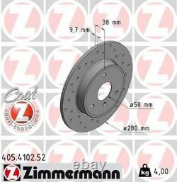 2x Zimmermann, Brake Disc 405.4102.52 For Smart, Cabrio (450) City-coupe