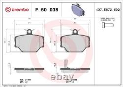 BREMBO Set Freins Avant pour SMART Cabriolet Fortwo City-Coupé Disques + Patins